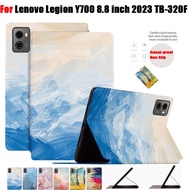 For Lenovo Legion Y700 8.8 inch 2023 TB-320F Fashion Colored oil Painting Tablet Protective Case Lenovo Legion Y700 8.8 High Quality PU Leather Sweat-proof Non-Slip Stand Flip Cove