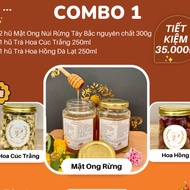 Meaningful gift Set, Economical Combo includes 2 jars of Northwest forest honey, 1 chrysanthemum tea