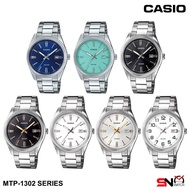 Casio MTP-1302D MTP-1302PD Date Display Fluted Bezel Quartz Analog Stainless Steel Band Men Watch Ja