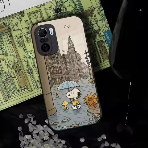 Funny Snoopys Phone Case Glass For Xiaomi 15 14 12 Lite 13 Pro 11t Lite POCO M5 X6 M6 X5 X3 NFC F5 F