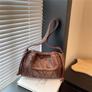 Thailand GentleWoman Bag Embossed Letter Bag 2025 Heavy Industry Embroidery Thread Retro Dumpling Ba