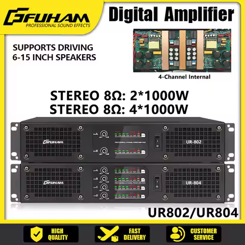 FUHAM Digital Power Amplifier 1000w 8 Ohm 2 Channel DJ Subwoofer Amplifier Speaker Sound Amplifier
