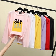 Women T Shirt Long-sleeved Plus Size Bottoming Shirt Loose Lengan Panjang Muslimah Baju Budak Perempuan 1072