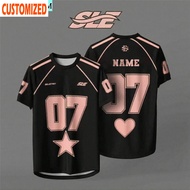 [Free Custom Name Number] Jersey HIPHOP PRINTED SHORT SLEEVE Short Sleeve COQUETTE RIBBON Coquette J