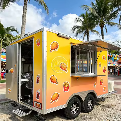 Fully Equipped Smoothie Pizza Mobile Food Trailer Ice Cream Cart Fast Food Truck Street Festival Bev