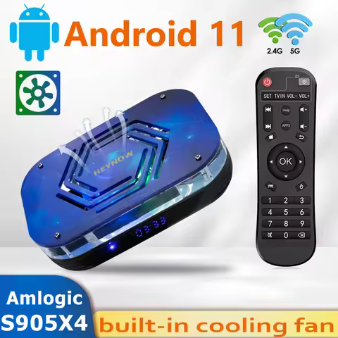 HEYNOW Android 11 TV BOX Amlogic S905X4 4K/8K 2.4G/5G WiFi Smart TV BOX 4GB 32GB Media Player Built-