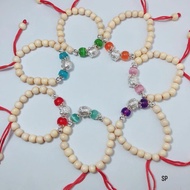 STRAWBERRY BRACELET MIXED WITH SILVER FENG SHUI STONE PIG HELP YOUR BABY SLEEP GOOD