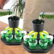 1pc Hexagonal Fair Drink Dispenser With Cups, Party Fair Drink Distributor, Beverage Dispenser Tray 