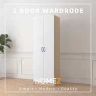 2 Door Wardrobe HMZ-WD-DT-6000 with Large Hanging Space - 2 ft