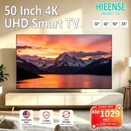 Hieense 50 Inch 4K UHD Smart Android TV WiFi DVB‑T2 MYTV HDMI USB Local Ready Stock 2 Years Warranty