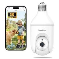 BondFree 4MP Light Bulb Security Camera 5G& 2.4GHz WiFi, Wireless Bulb Security Camera, E27 Light So