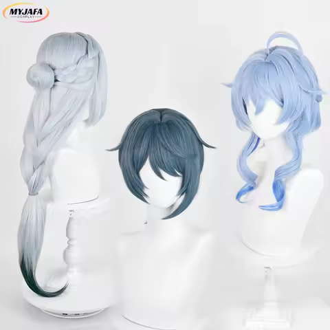 Ganyu Cosplay Wig Anime Lantern Rite New Skin Shenhe Xingqiu Twilight Blossom Heat Resistant Synthet