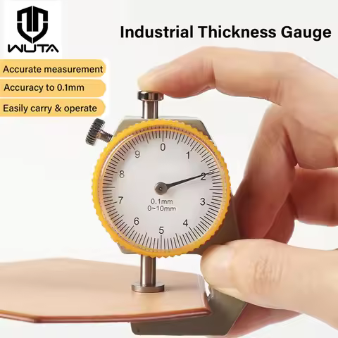 WUTA Leather Thickness Gauge Measuring Tools 0-10mm/0.1mm dial Paper Meter Tester for Hollow Pipe or