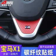BMW New X1 Interior Film Modification Accessories Carbon Fiber Pattern Steering Wheel Sticker BMW X1