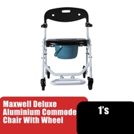 MAXWELL Deluxe Aluminium Commode Chair Without Wheel/Kerusi Roda Tandas/Tongkat Kerusi/Tongkat 4 Kak