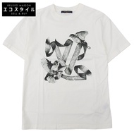 二手路易威登男士白色印花T卹，小號，RM232 NPG HPY83W