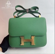 🌈Hermes💚Constance 24💚U4絲絨綠金扣💚未使用閑置🌈Epsom皮🌟Constance24🌟Constance🌟愛馬仕🌟