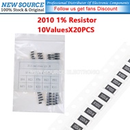 [200pcs] 2010 SMD Resistor Assorted Kit 10ValuesX20PCS 1% 1R00 R820 R100 R620 R470 R330 R220 Ohm