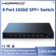Horaco 10gbps 10gbe sfp+ ethernet switch 8 port 10,000Mbps optical sfp+ network switch unmanaged swi
