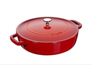 Staub 28cm 鑄鐵鍋 雙耳鍋 深紅色 3.7L 