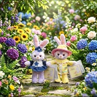 清位特價 香港迪士尼樂園 Duffy and Friends 星黛露 Stellalou Stella Lou 史黛拉 露露 兔仔 黃色 雨衣 雨褸 Raincoat / 藍色 牛仔 牛仔裙 吊飾 掛