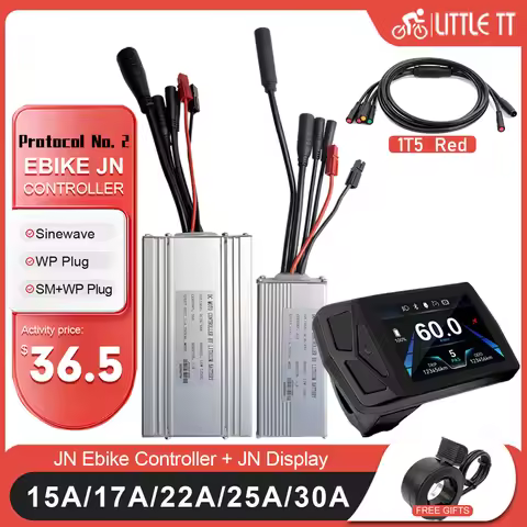 Ebike Sine Wave Display Controller 24V/36V/48V 15A 17A 22A 30A with Light Function DZ32 LCD Color Di