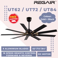 Regair Inovo UT84” UT72” UT62”Kipas Siling Ceiling Fan 9 Aluminium Blades Remote Control DC Motor 62