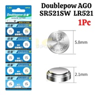 1Pc Doublepow AG0 SR521SW LR521 379 Button Alkaline Battery LR521