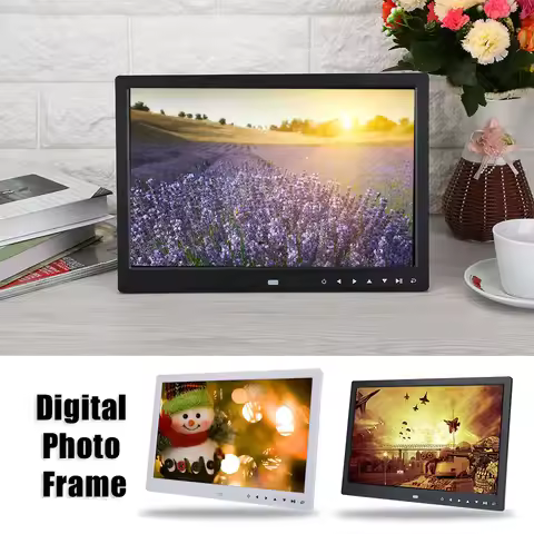 15" 1280 * 800 HD Screen Digital Photo Frame Alarm Clock Movie Player Alarm Photo Frame Digital Phot