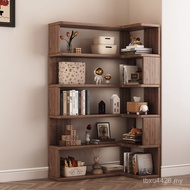 Living Room Bookshelf Small Apartment Corner Shelf Solid Wood Corner Storage Floor Storage Corner Ca