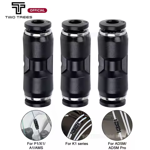 PTFE Feed Pipe Extension Joint For For P1/X1/A1/A1 mini/AMS/AD5M/AD5M Pro/K1 Serie PTFE Tube Pneumat