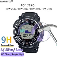 For Casio PRW-2500 PRW-3000 PRW-3100 PRW-3500 Smart Watch Ultra Clear / Anti Purple Light 2.5D Tempered Glass Film Screen Protector Guard