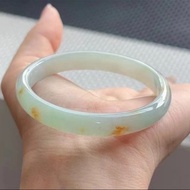冰種翡翠天然翡翠玉鐲A玉手鐲 玉鈪 • 冰種桂花灑金翡翠福鐲