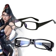 New Game Bayonetta Cosplay Glasses Black Eyeglass Frame Retro Protection Eye Flat Mirror Eyewear Uni