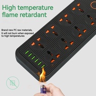 UK Universal Power Socket 8 Ports Extension Socket With 6USB Socket Surge Protector 2M Extension Cor