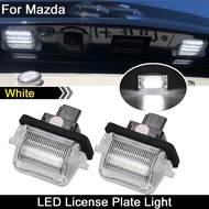 2Pcs White LED License Plate Light Number Plate Lamp For Mazda 5 2012-2014 For Mazda CX-9 2007-2015