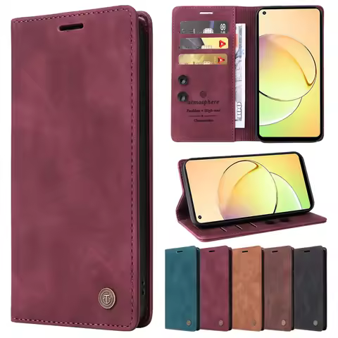 Wallet Magnetic Leather Cover For OPPO A96 A95 A94 A77 A74 A57 A55 A54S Realme 10 9 Pro Plus C25y C2