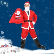 成人商场吧公司活动演出道具用品COS无纺布圣诞老人服装6件套Adult shopping mall bar company activity performance props supplies ih