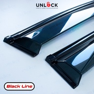 Toyota Hiace KDH200 H200 5th Generation (2004 - 2018) Door Visor Black Injection Air Press Window Ke