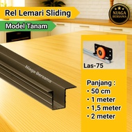 Rel Lemari Sliding Model Tanam Las 75 Eceran Perbatang