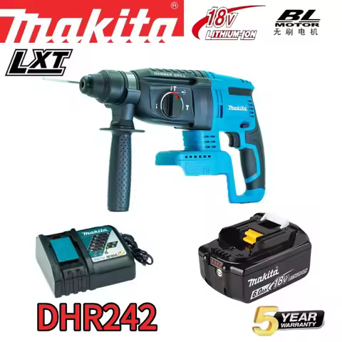 Original Makita DHR242 18V LXT Brushless SDS Plus Rotary Hammer 2J Impact 24mm Concrete 4700ipm 3 Mo