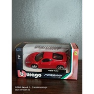 MERAH Diecast ferrari 458 italia red 1/43 face & play burago