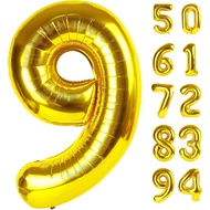 Gold 9 Balloon, Number Balloon 40 Inch, Gold Party Decorations, Giant Birthday Decorations for 9th 1