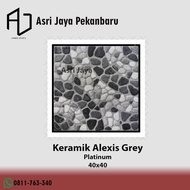 Keramik Lantai Kasar Mulia Platinum 40x40 Alexis Grey KW 1