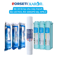 Bộ 10 lõi lọc nước Karofi dùng cho các Model KAQ-U95. U05G, U96, U98, P95... 12CTO3/123SMAX PRO + RO 100GDP PURIFIM + HP6.2 Hàng chính hãng