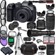 Canon EOS R7 Mirrorless Camera RF-S 18-45mm f/4.5-6.3 is STM + EF 75-300mm III + RF 50mm f/1.8 STM +