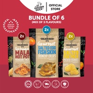 [Bundle of 6] 2 x Salted Egg Fish Skin &amp; 2 x Salted Egg Potato Ridges &amp; 2 x Sichuan Mala Hotpot Potato Chips Snacks