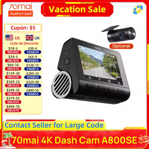 70mai 4K A800SE Car DVR Cost-effective with Super Night Vision Emergency Loop Time-Lapse 24h Parking