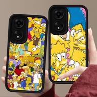 E113 Simpson Case for Black Silicone OPPO A18 A78 A60 A58 A98 A38 A17K A17 5G