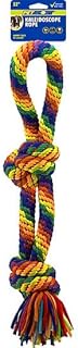 PetSport Kaleidoscope Rope X-Large Knot Tug 22" Dog Chew &amp; Rope Toy | Perfect for Tug of War | Bright Rainbow Colors | Durable &amp; Stretchy Jersey Material